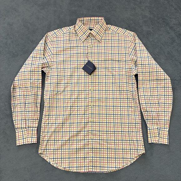 Scott Barber Plaid Check Button Down Long Sleeve Shirt Men's Size Small - Picture 1 of 9